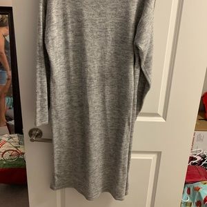 Calf length Gray Sweater Dress